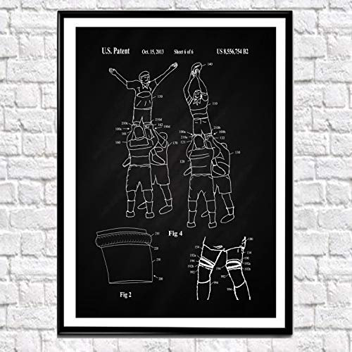 WallBuddy Rugby-Poster Neuseeland Rugby Union patentierter Druck Rugby Druck Rugby Geschenk Sport All Blacks WB031, Kreidetafel schwarz, 8.3 x 11.7 (A4)