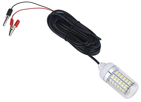 VBESTLIFE Angelscheinwerfer, 12V LED LED Unterwasser-Nachtwasser-Nachtboot-Angelscheinwerfer mit Kabel, LED-Fischköder-Licht(weißes Licht)