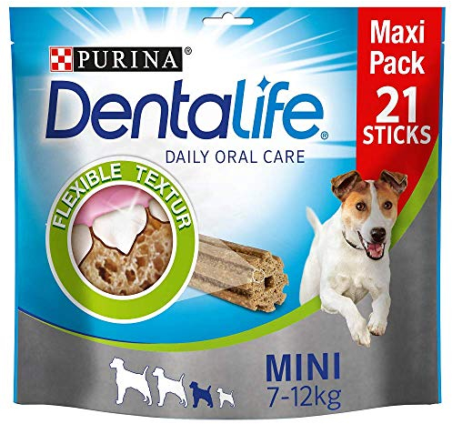 Dentalife PURINA Zahnpflege-Snacks im Maxipack für Kleine bis Große Hunde, Reduziert Zahnsteinbildung, 5 x 345 g