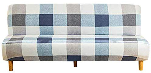 Housse de Canapé Sans Bras 3 Places Couverture de Canapé Extensible Tout Couvert Canapé Pliant Protecteur, Universel Motif géométrique Antidérapant Serviette de Canapé 180-210 cm (Imprimé 6)