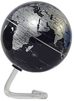 SLRMKK 4-Zoll-magnetisch rotierender Globus, schwebender Globus Erdbatteriebetriebene Desktop-Globus-Weltkarte für Home-Office-Ornamente