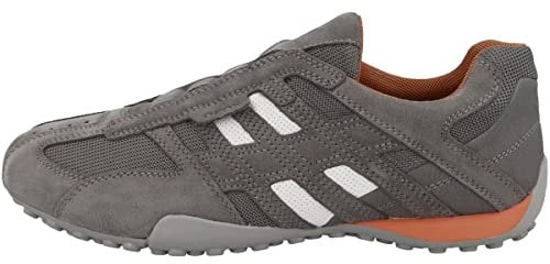 Geox Herren Uomo Snake L Sneakers, Lt Grey Anthracite, 45 EU