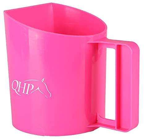 QHP Pelle à nourriture avec anse - Capacité : 1 l - Côté plat (fuchsia)