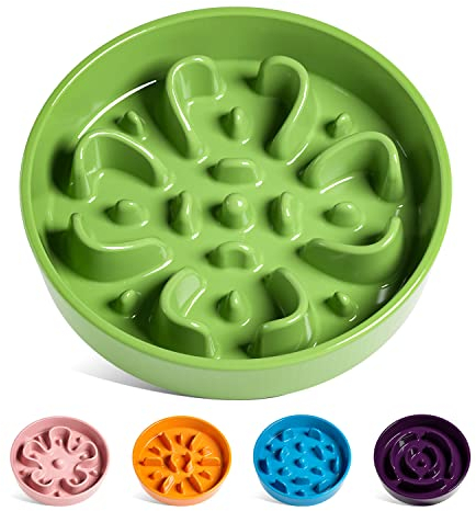 LE TAUCI Alimentador Lento para Perros, 1.5 Tazas, Ideal para Cachorros y comedores rápidos. Ralentiza la Comida, diseño de Laberinto, previene Problemas digestivos, Verde trébol