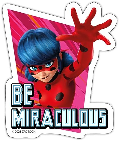 Spreadshirt Miraculous Ladybug Be Miraculous Sticker Aufkleber, 10 x 10 cm, Mattweiß