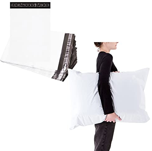 12 pièces Blanc Grand Enveloppe Plastique Expedition Pochette Envoie Colis Vinted,23 x31 Sac Envoie Emballage Colis Autoadhésive Opaques Etanches pour Vetement Textiles et Boîtes à Chaussures