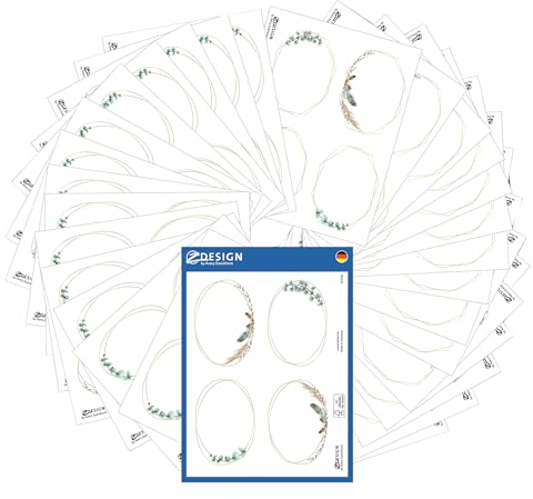 AVERY Zweckform Set Etiketten selbstklebend 120 Stück (52x71mm, Aufkleber Marmeladenglas, Einmachen, Haushaltsetiketten, Produktaufkleber in cremeweißer Strukturoptik, handbeschriftbar) Art. 51041