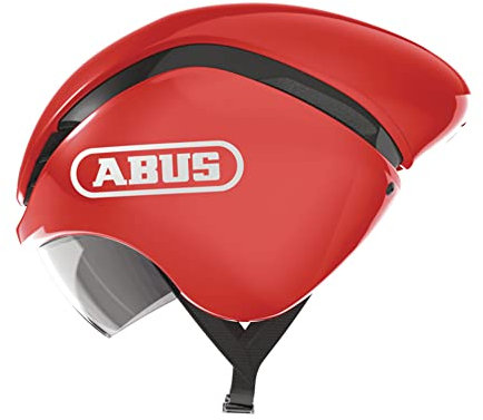 ABUS Zeitfahrhelm GameChanger TT - Aerodynamischer Fahrradhelm mit optimalen Ventilationseigenschaften für Damen und Herren - Rot, Größe S