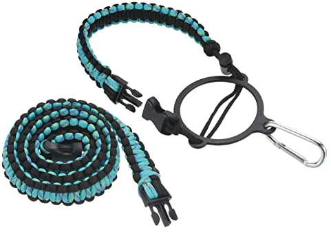 PATIKIL Water Bottle Holder, Paracord Handle Lanyard Strap Carrier with Ring for 12oz to 64oz Wide Mouth Bottles, Blue Camo, Black