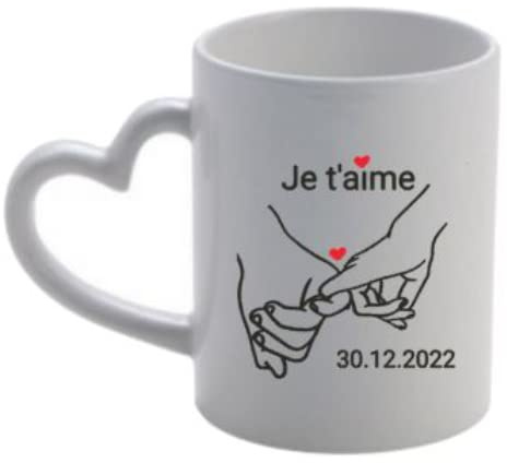 mugs personnalisé mains coeur
