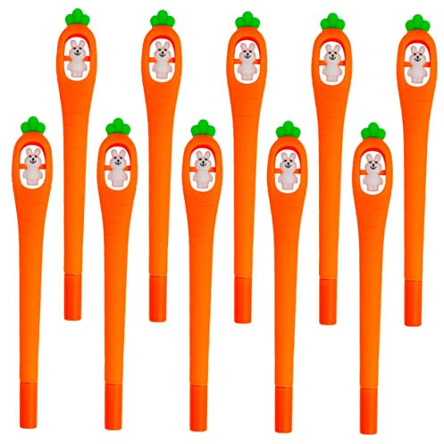 Gogogmee 10Stücke Einzigartige Karottenform Gelstifte Niedliche und Kostengünstige Schreibwaren für Schüler Perfekte Geschenkidee für Ostern und Kreative Projekte