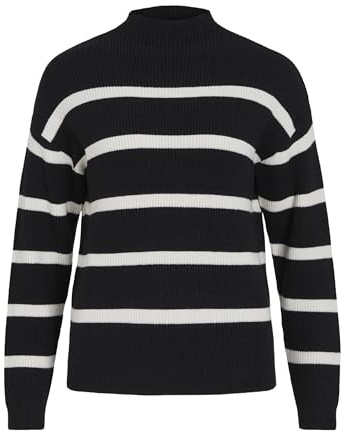 Vila Damen Viril Mockneck L/S Knit Rib Top 2- Noos Strickpullover (1er Pack)