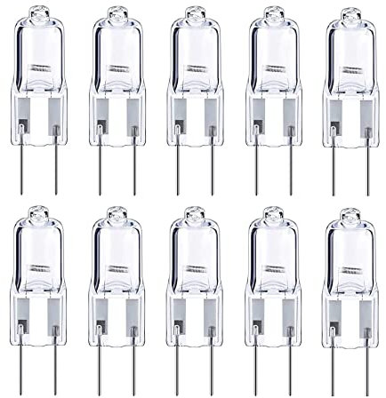 ShuoHui GY6.35 Halogen Bulb 10W/20W/35W/50W 12V Dimmable G6.35 T4 JC Type Capsule Bulb GY6.35 Landscape Light for Under Cabinet Warm White 2700K 10-Pack (watts, 20)