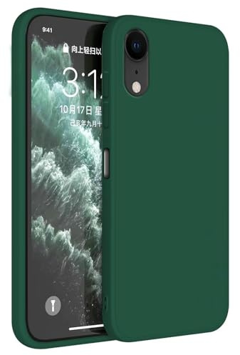 Topme Cover per iPhone XR (6.1 Inches) Custodia Case, Protezione Della Pelle Della Custodia in Silicone Tpu - Verde scuro