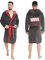 Marvel Mens Dressing Gown, Fleece Hooded Robe Official Nightwear S - 2XL (MEDIUM, GREY)