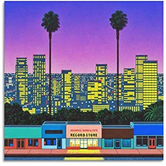 UMCHU Hiroshi Nagai City Pop Poster Dekorative Malerei Leinwand Wandkunst Wohnzimmer Poster Schlafzimmer Malerei,Wandkunst Bilddruck Moderne Familienzimmer Dekor 12x12inch(30x30cm)