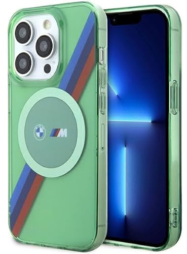 CG MOBILE BMW BMHMP15LHDTN Hülle für iPhone 15 Pro 6.1 Grün hardcase M Tricolor Stripes
