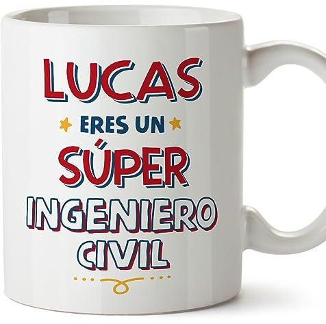 MUGFFINS Tazas Personalizadas para INGENIERO CIVIL hombre - En Español - Eres Súper - 11 oz / 330 ml - Regalo Personalizable original y divertido