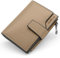 HNOOM Porte Monnaie Femme en Cuir PU Porte Feuilles pour Femme Court Lisse et Souple Petit Portefeuille Femme avec 15 Emplacements Cartes et Zippé Pochette à Monnaie (Gris-X)