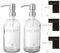 Janxin Seifenspender aus Glas, 2 Stück, Seifenspender für Küchenspüle mit Pumpe, Geschirrseife, Lotion (Klare Flaschen+Silberne Pumpen)