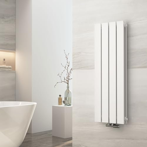 EMKE Heizkörper Klein 900x300mm, Vertikal Heizkörper Flach Badezimmer Flachheizkörper Mittelanschluss Design Paneelheizkörper Doppellagig Wandheizkörper Weiß 446 Watt