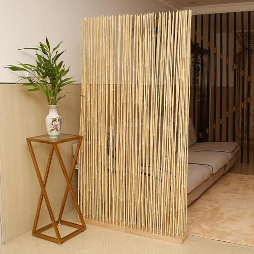 Séparateur De Pièce, Cloison De Séparation En Bambou Naturel Rustique For Salon, Chambre À Coucher, Écran De Confidentialité, Bureau À Domicile, Restaurant, Salon De Thé, Décoration Murale, Séparateur
