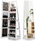 RELAX4LIFE Armadietto Portagioie con Base Girevole a 360°, Specchio da Terra con Luci LED a 3 Colori, Specchio a Figura Intera, Organizzatore per Gioielli e Accessori (Bianco, 161x54,5x54,5cm)