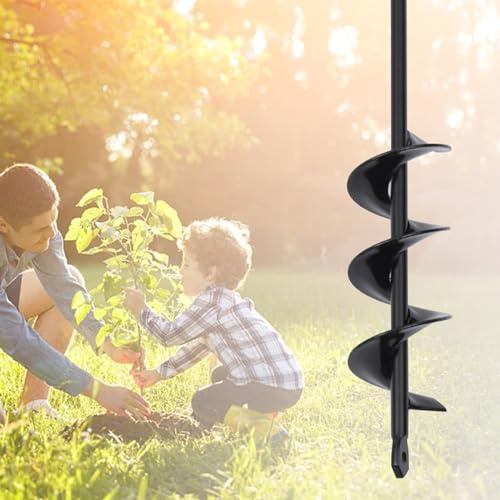 Garden Auger Drill Bit Black Wood Drill Bit Sets Hex Shank Spiral Drill Bit Carbon Steel Extra Long Woodworking Drill Bit Sets Drive Drill Solid Shaft for Planting,Bulb Planters Planting Auger, 5*60cm