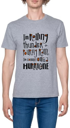 Hells Bells Herren T-Shirt Grau Rundhals Leichtes Lässiges Kurzarm Men's Grey Crew Neck Casual Short Sleeves