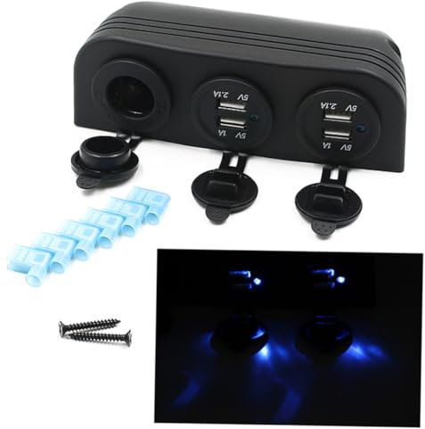 Homoyoyo Zigarettenanzünderdose Mit USB Netzadapter Für Auto -zigarettenanzünderbuchse Mit Wasser Und Staubschutz Für Smartphone GPS Tablet