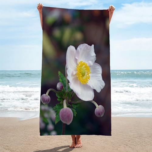 Toalla Playa Blanco Toallas Playa Grande Microfibra Anti Arena Flores Playa Toallas para NiñA NiñO Adulto Piscina Toalha de Praia Mujer Hombre 200x200cm