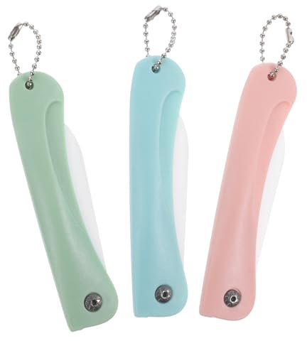 Mikinona 3 Stück Klappbare Keramik Obst Und Gemüsemesser Lebensmittelechte Klingen Leicht Und Tragbar Für Küche Und Reisen Obstschneider Gadget