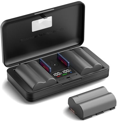 BP511 (2500mA) Camera Battery Multifunctional Charger Set (Including Two Batteries) Compatible with Canon EOS 50D 40D 30D 20D 10D 1D 5D D30 D60 PowerShot G6 G5 G3 G2 G1 Pro 90 ZR10 20 30 Cameras