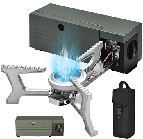 Campingkocher, Gaskocher Tragbarer Gaskochfeld, Klappbarer, Campingkocher, Gas Kochfeld, Gasherd, Kompakter Outdoor Kocher Für Camping, Gas Winddichte Campingkocher, Wandern Und Partys (Grün)