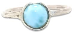 Natürlicher Larimar Ring, Edelstein Ring, 925 Sterling Silber, Ring für Frauen, Larimar Massiv silber, Ring für Sie, Ozean Larimar Ring, Geburtstags ges chenk ring (69 (22.0))
