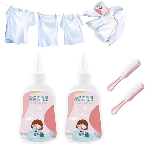 200 ml Nml Fleckenentferner für hartnäckige Kleidung, Fleckenreiniger, Nml Fleckenentferner, Kleidungsölfleckenentferner, Aktivenzym-Wäsche-Fleckenentferner, entfernt Öl/Tinte/Kaffeeflecken (2 Stück)