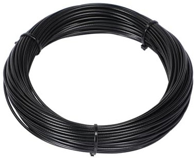 Aoktorkit 10m Black PVC Coated Stainless Steel Wire Rope 1.5mm 7x7 Strand Cores for Garden Climbing Plants