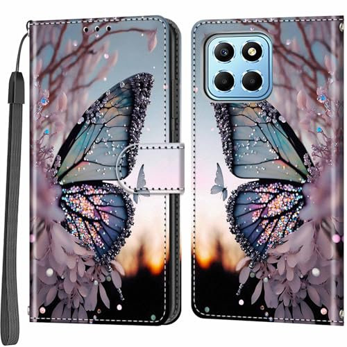 Funda para Honor X8 5G / Honor X6 4G / Honor 70 Lite, Cuero Flip Carcasa Fundas Móvil de Tapa Libro Carcasa Compatible Honor X8 5G / Honor X6 4G / Honor 70 Lite