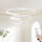 LAMPLAY Runde Moderne LED-Pendelleuchte, 3 Weiß Ring-Kronleuchter, Dimmbar Mit Fernbedienung 3000K-6000K Deckenleuchte, Höhenverstellbar, Foyer, Wohnzimmer, Schlafzimmer, Esszimmer(Ø20+40+60cm)