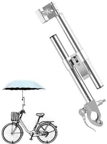 Porte-parapluie pour poussette, porte-parapluie de vélo, Support de parapluie robuste, Pince de support de guidon en métal, support de parapluie réglable pour fauteuils roulants, poussettes, motos