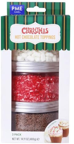 PME Noël Set de 3 Toppings pour Chocolat Chaud (400g)