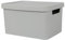 Plastic Large Storage Box with Lid, 31L Capacity, Solid Matte Colour, Decorative Design with Handle, Stackable & Nestable Space-Saving Organizer for Home & Office – 45.5 x 33.5 x 25 cm (GREY)