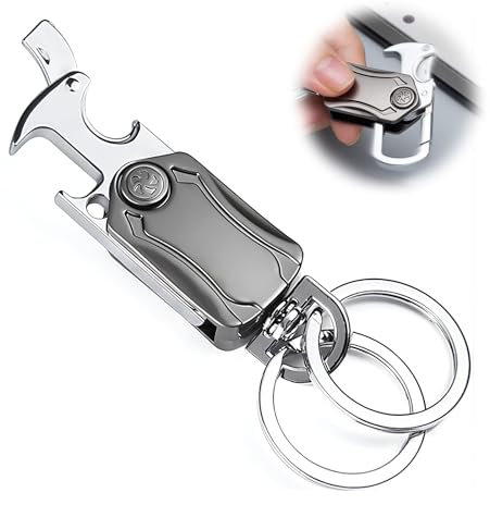 Porte Clef Multifonction, Porte-Clés Ouvre-Bouteille, Porte-Clés Décapsuleur, Metal Ouvre-Bouteille, Avec Anneau Rotatif, Idéal Pour La Famille, Le Père, Le Mari, Et Les Amis