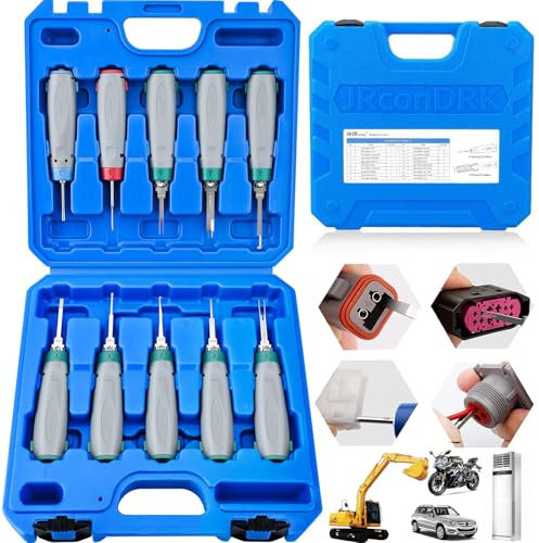 JRready Terminal-Entfernungswerkzeug, Automobil-Depinning Werkzeug-Set – für TE, AMP, Delphi, Molex, Deutsch DT/DTM/DTP, JPT-Steckverbinder für elektrische Stiftabsaugung und Gerätereparaturen