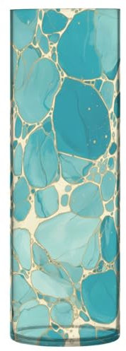 Kunststoffvase mit unregelmäßiger Maserung, Türkis, 30 x 10 cm, unzerbrechliche Vase für Wohnzimmer, Schlafzimmer, Party-Dekoration, Florero para sala