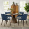 COLAMY Gepolsterte Esszimmerstühle 4er Set, Moderne Küchenstühle mit gepolsterter Sitzfläche und Holzbeinen für Restaurant/Café, Blau