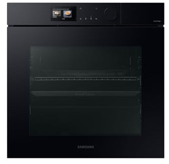 Samsung NV7B7997ADK/U1 Dual Cook Einbaubackofen, Dampfgaren mit 700-ml-Wassertank, 76 l, Pyrolytische Selbstreinigung, Automatische Türöffnung, Kamera, SmartThings Cooking, Air Fry, Schwarzes Glas