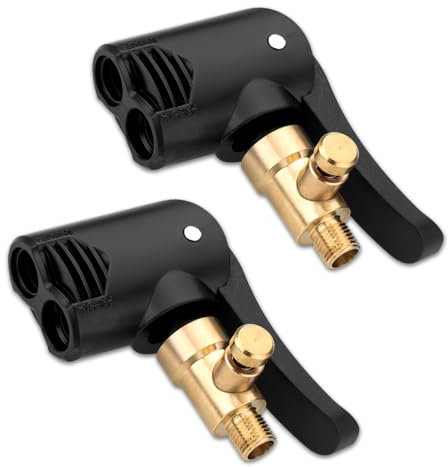 Embout Gonflage Pneu, 2pcs Adaptateur Laiton 7.8mm pour Compresseur Air Voiture Vélo Moto, Bouchon Valve Universel Connexion Rapide Mains Libres Anti-Fuite Dégonflable Durable