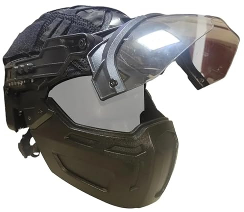 YChoolco Airsoft-Paintball Helm mit Tactical Fast Helmüberzug Halb Maske und 90° verstellbare Schutzbrille Vollgesichtsschutz für die Jagd(Dark Gray)
