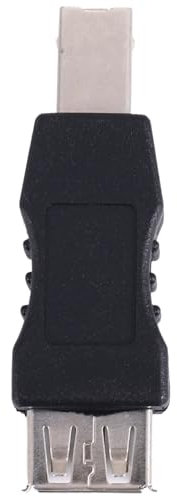 Pqahffowr USB Impresora Adaptador Tipo a Hembra a Tipo B Macho Negro Tono Plateado